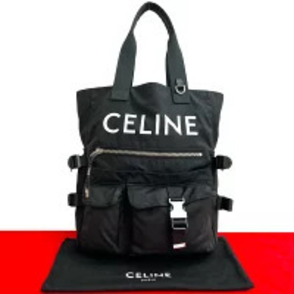 CELINE logo tote handbag shoulder black